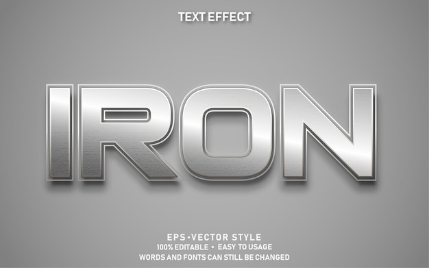 Editable Text Effect Iron 