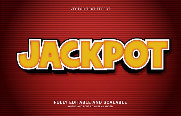 Vector editable text effect jackpot style