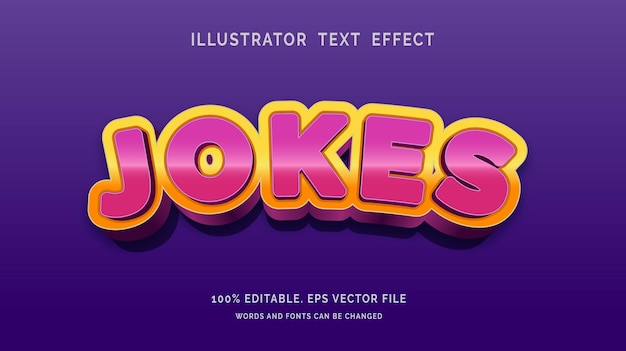 Vector editable text effect jokes style