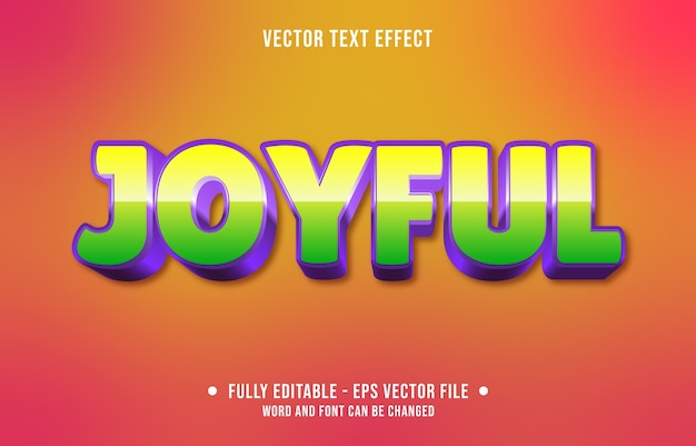 Editable text effect joyful modern style