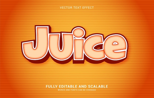 Vector editable text effect juice style