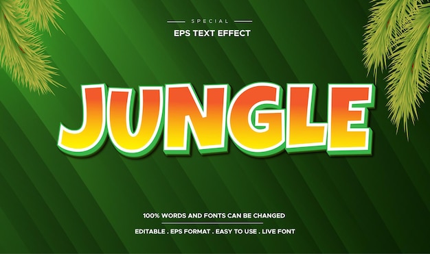 Editable text effect, jungle style