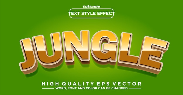 Editable text effect Jungle theme concept