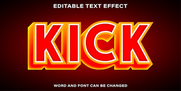 Vector editable text effect - kick