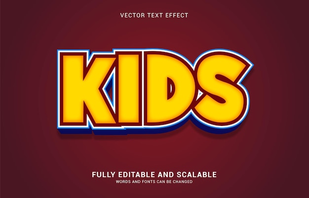 Editable text effect Kids style can be use to make Title