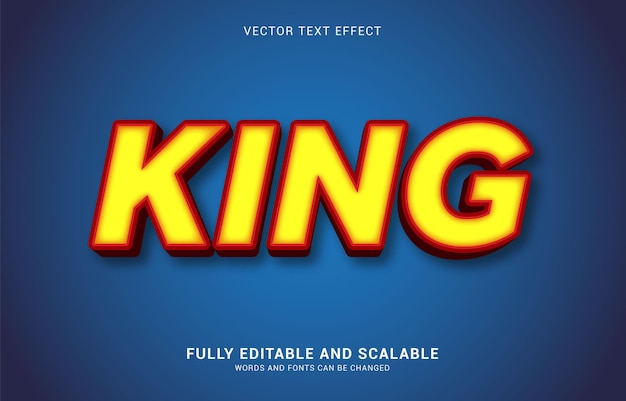 Editable text effect king style