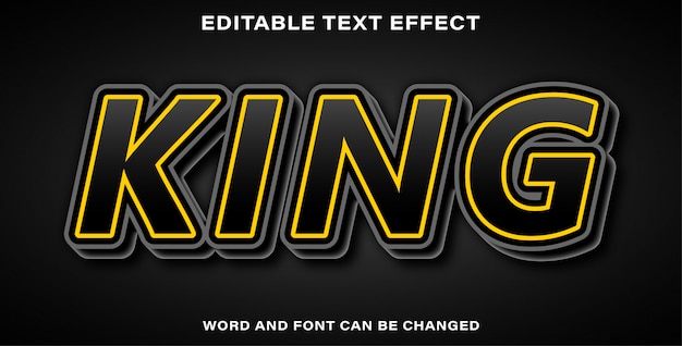 Vector editable text effect king