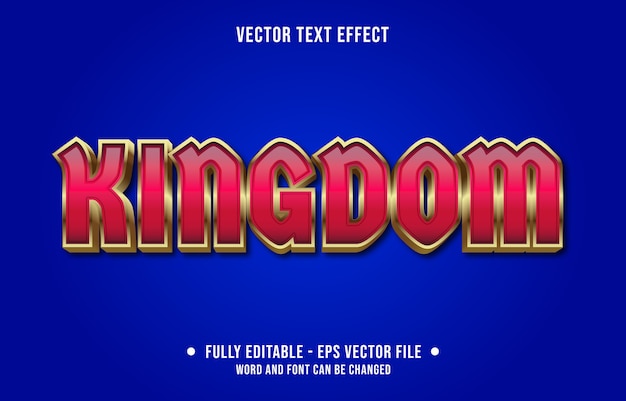 Vector editable text effect kingdom red modern style