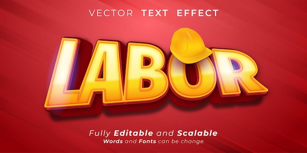 Editable text effect Labor 3d effect font style concept for labor day celebration