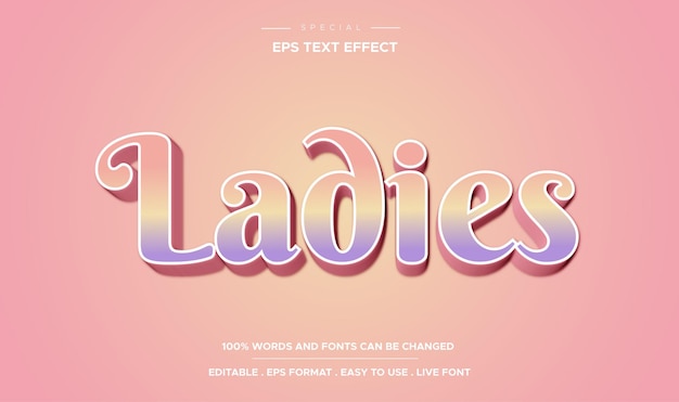 Editable text effect ladies style