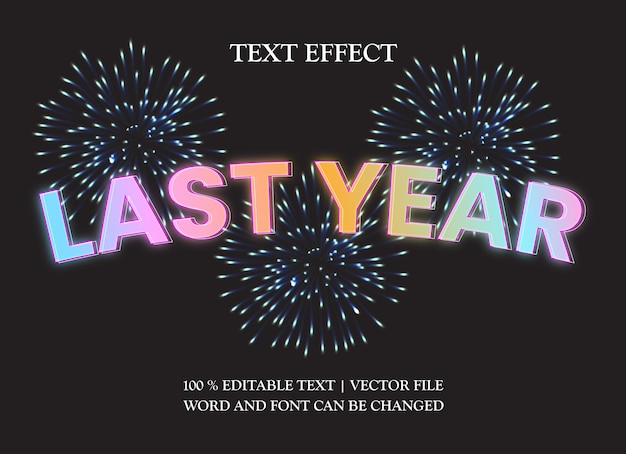 Vector editable text effect last year