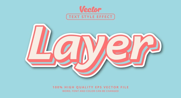 Editable text effect, Layer text with light color style