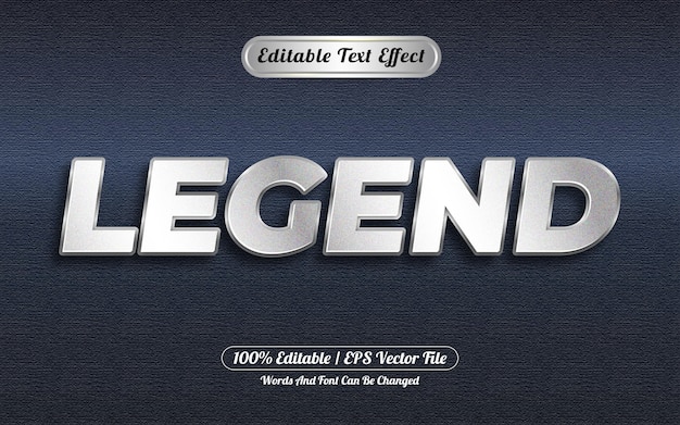 Editable text effect legend style silver