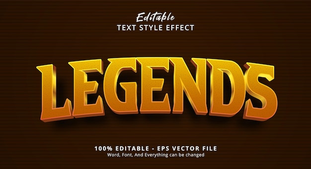 Effetto testo modificabile, testo legends su effetto stile sfondo marrone