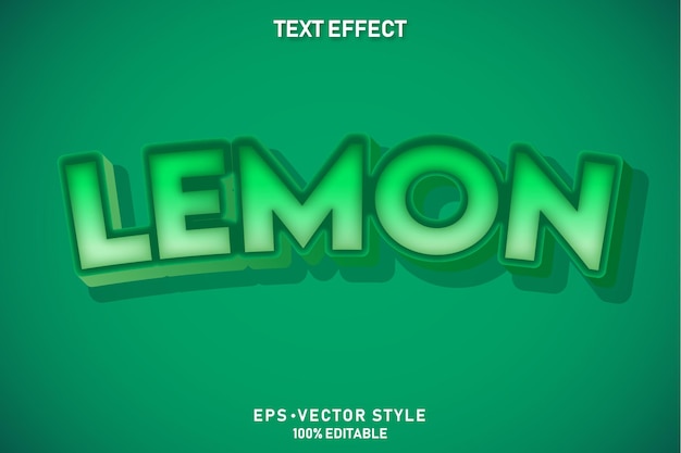 editable text effect lemon text on background style template