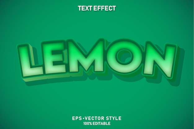 Editable text effect lemon text on background style template