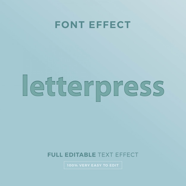 Vector editable text effect - letterpress style