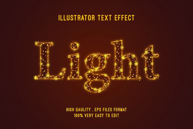 Editable text effect - light outline glitter effect