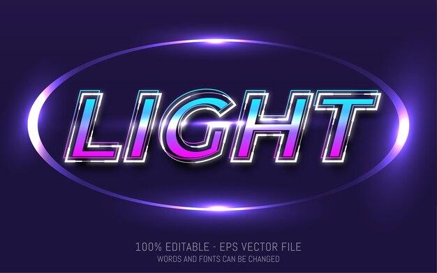 Editable text effect, light style illustrations