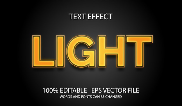 Editable text effect light template