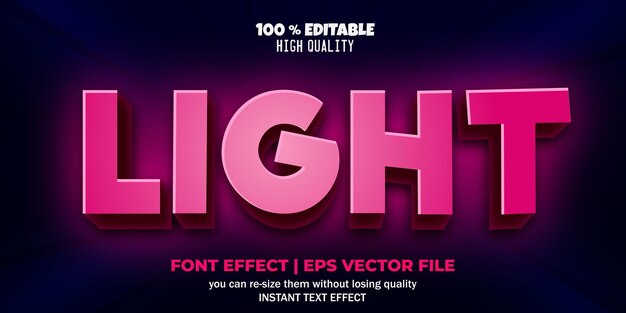 Editable text effect in lighting style