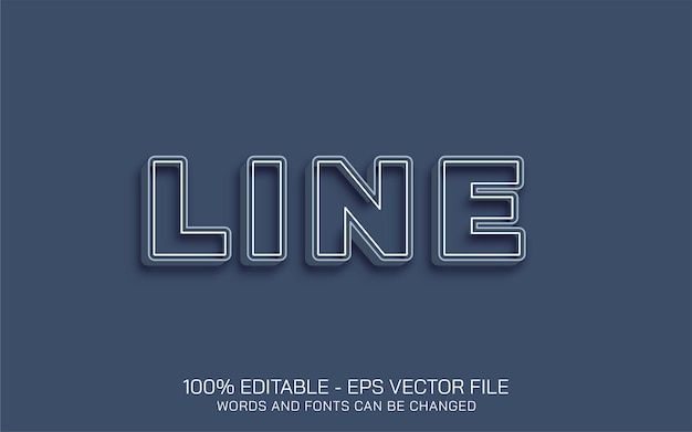 Vector editable text effect, line style illustrations