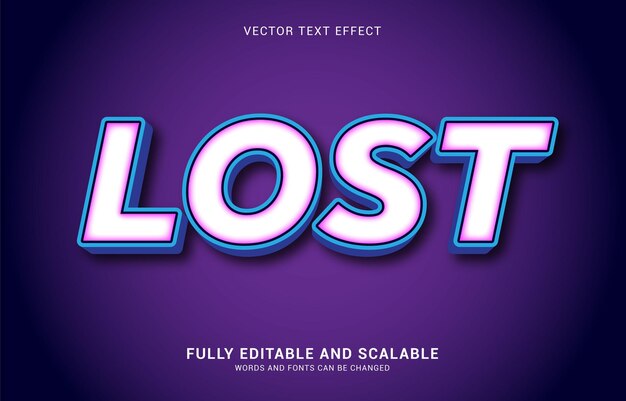 Editable text effect Lost style