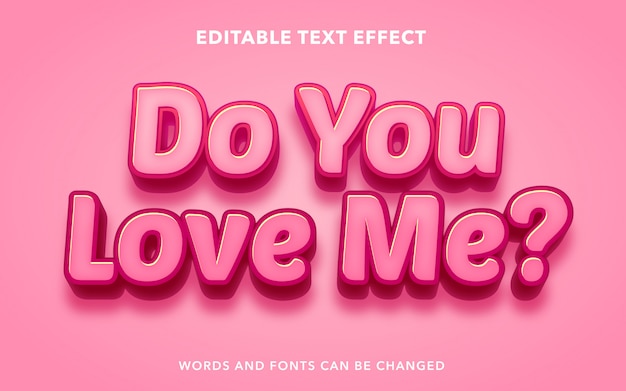 Vector editable text effect for love text style