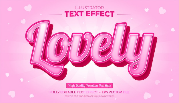 Editable text effect - lovely text effect