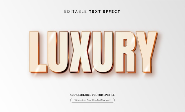 Editable text effect luxury deluxe gold style metalic