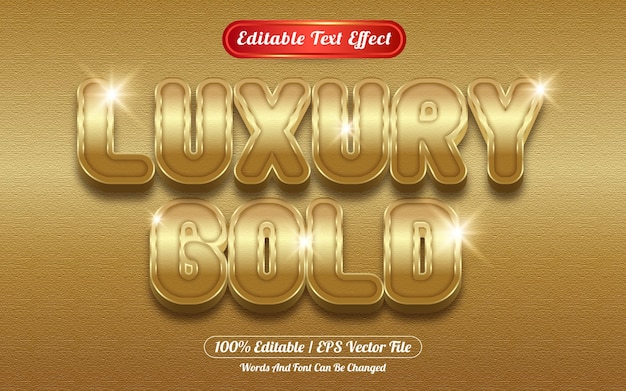 Editable text effect luxury gold template style