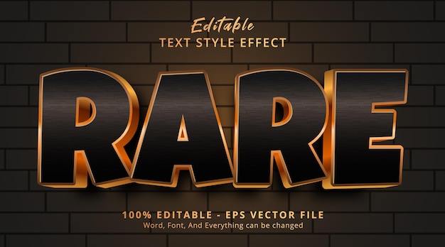 Editable text effect, luxury rare text on headline event style effect