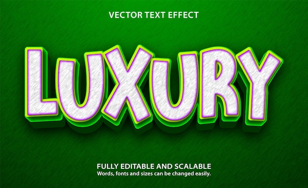 Editable text effect luxury text style