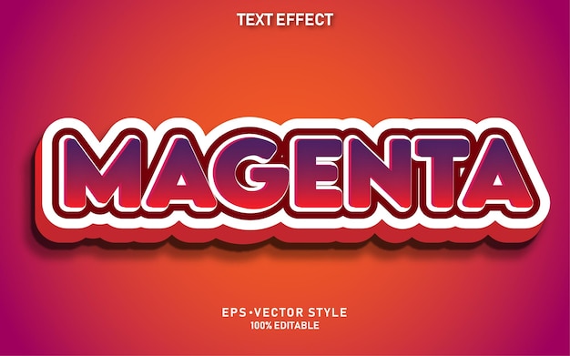 Editable Text Effect Magenta Vector