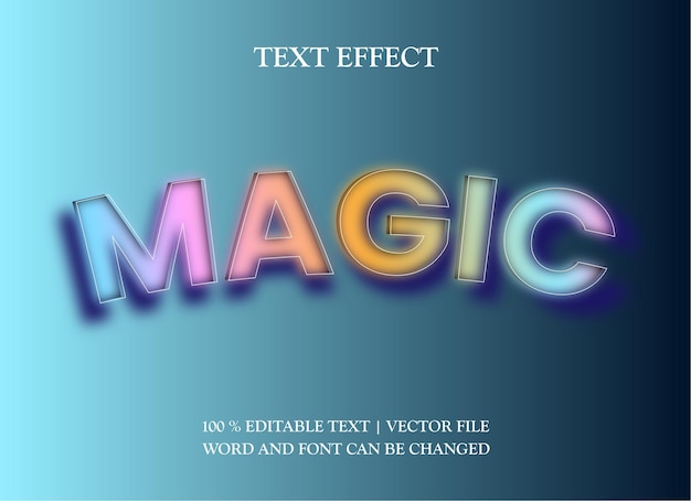 Vector editable text effect magic