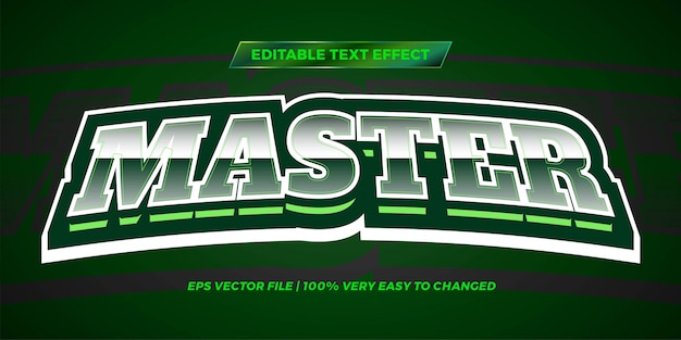 Vector editable text effect - master text style   green color