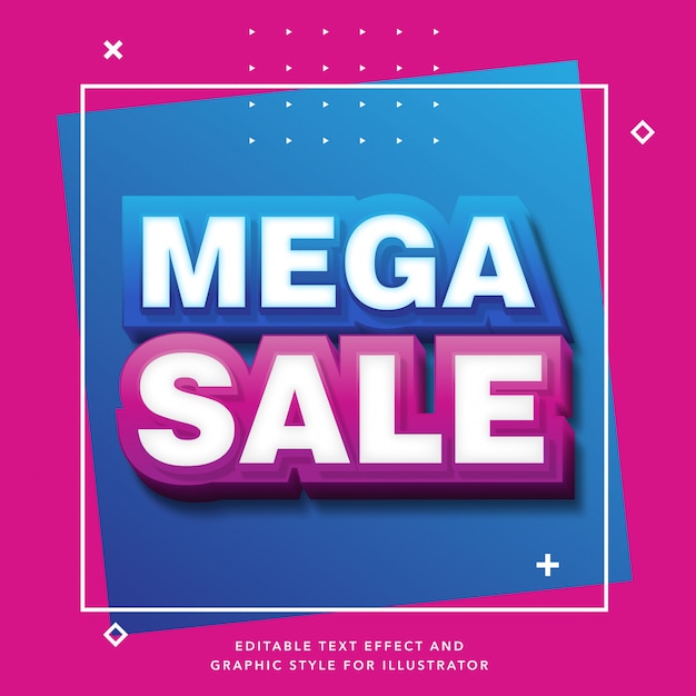 editable text effect for mega sale label