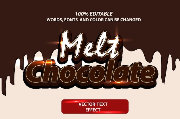 Редактируемый текстовый эффект «Растопленный шоколад» с расплавленным коричневым фоном