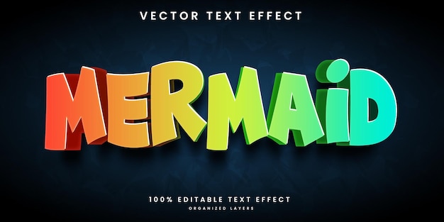 Editable text effect mermaid style