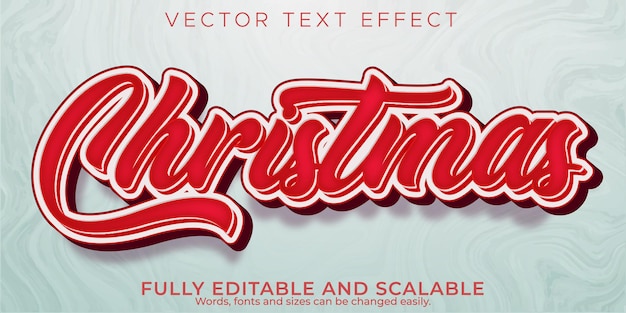 Editable text effect merry christmas, 3d 2022 and new year font style