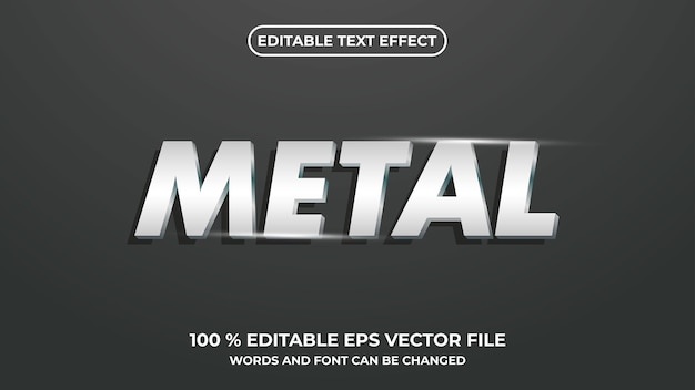 Editable text effect metal style