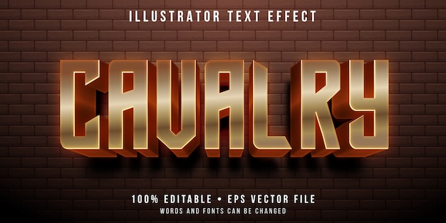 Vector editable text effect - metallic cavalry style