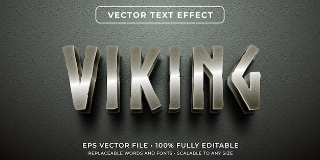 Vector editable text effect in metallic old characters style