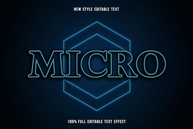 editable text effect micro color blue and black