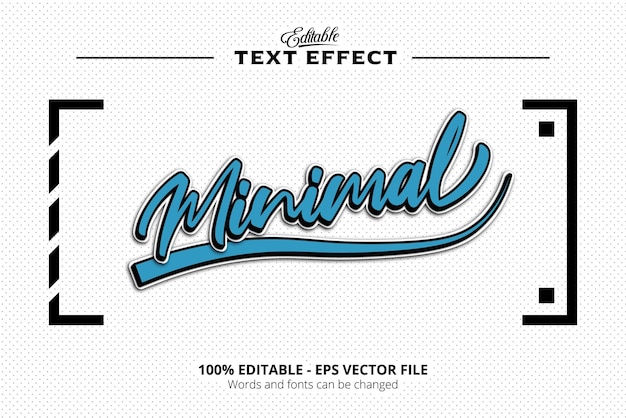 Vector editable text effect minimal text