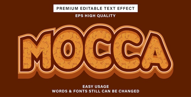 Editable text effect mocca