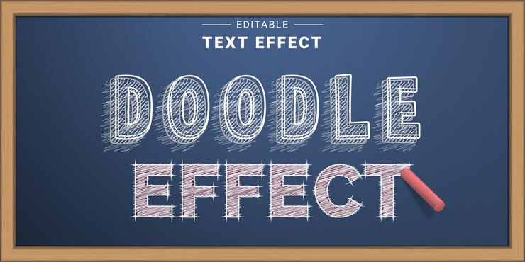 Vector editable text effect mockup chalk text effect