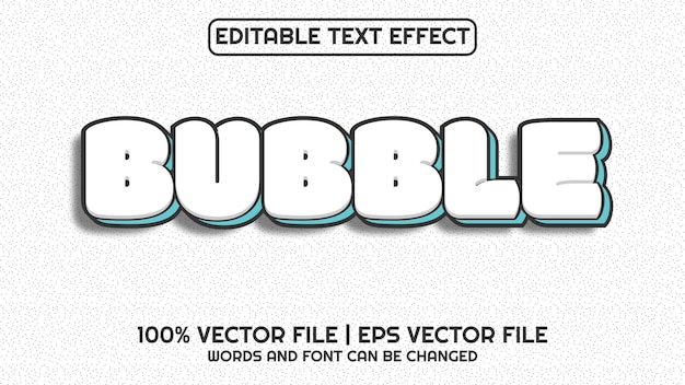 Editable text effect modern 3d bubble and minimal font style