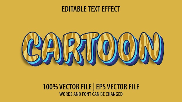 편집 가능한 텍스트 효과 현대적인 3d CARTOON 및 최소한의 글꼴 스타일