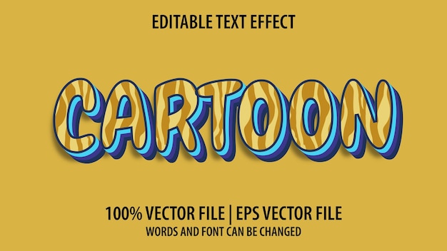 編集可能なテキスト効果のモダンな3Dカートゥーンと最小限のフォントスタイル